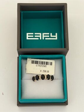 Effy 14K Yellow Gold Black Onyx Diamond Ring Size 7 NWOT MSRP $2,580 IRY0T524DX